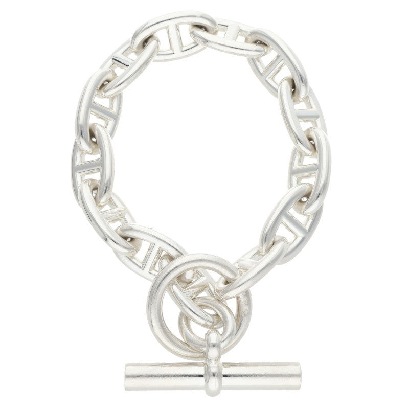 HERMES Chaine d'Ancre GM Silver Bracelet Size 13LINK