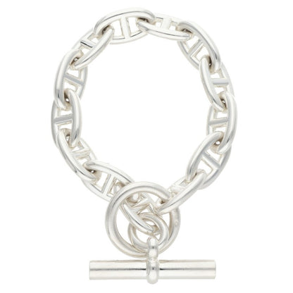 HERMES Chaine d'Ancre GM Silver Bracelet Size 13LINK