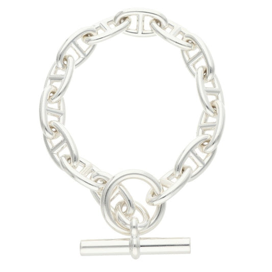 HERMES Chaine d'Ancre GM Silver Bracelet Size 14LINK