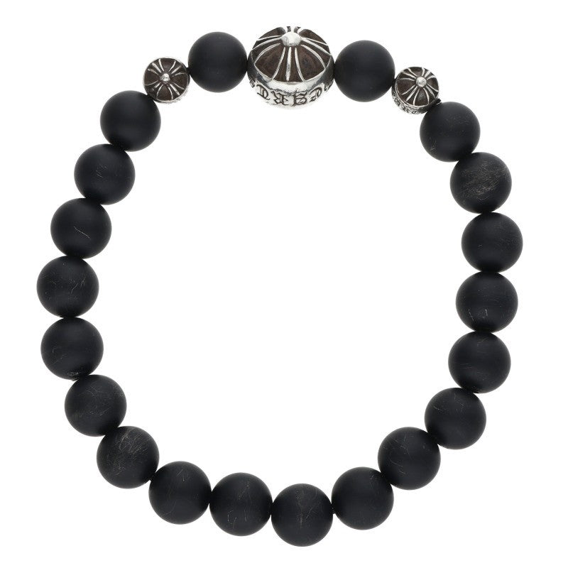 Chrome Hearts Matte Onyx Bead Bracelet Black Silver