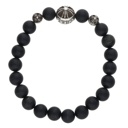 Chrome Hearts Matte Onyx Bead Bracelet Black Silver