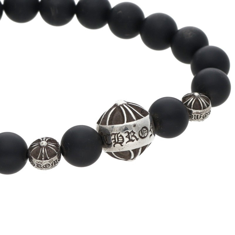 Chrome Hearts Matte Onyx Bead Bracelet Black Silver