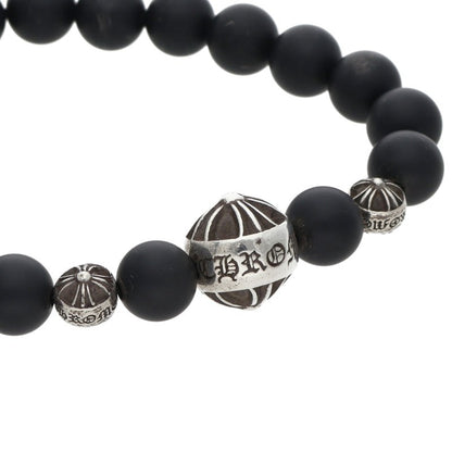 Chrome Hearts Matte Onyx Bead Bracelet Black Silver