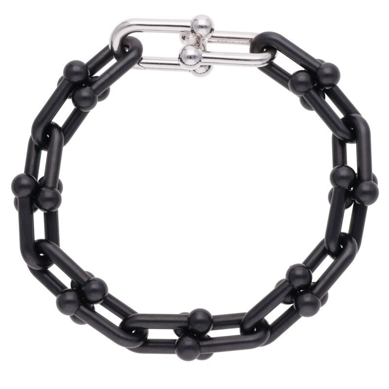 TIFFANY&Co. Hardware Titanium & WG Link Bracelet Size LARGE