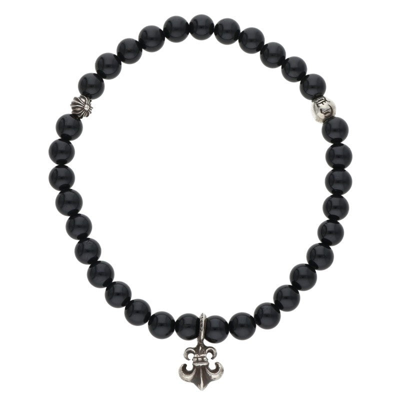 Chrome Hearts 6mm BS Fleur Bead Bracelet Black Silver