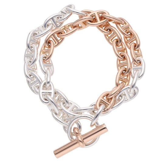 HERMES Chaine d'Ancre PM Double Tour Bracelet Size 40LINK