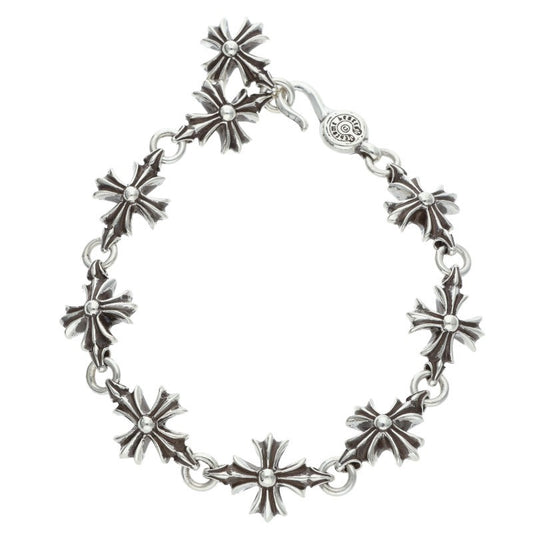 Chrome Hearts Cut Out CH Plus Silver Bracelet Size 9LINK