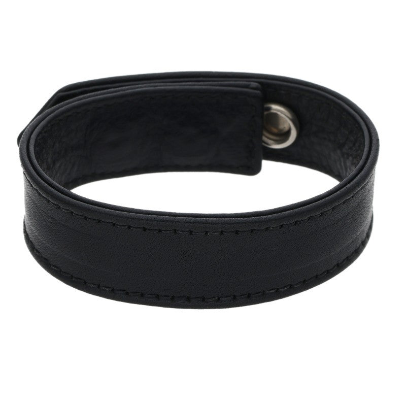 Chrome Hearts 3BTN 2SNP Crossball Leather Bracelet