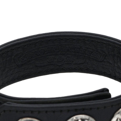 Chrome Hearts 3BTN 2SNP Crossball Leather Bracelet