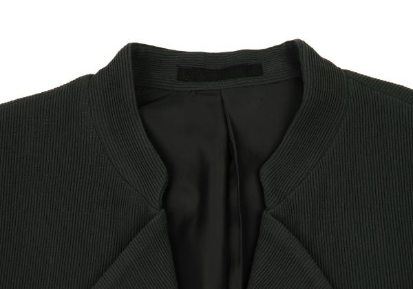 ISSEY MIYAKE MEN Dark Green Wool Ribbed Collar Jacket Size L