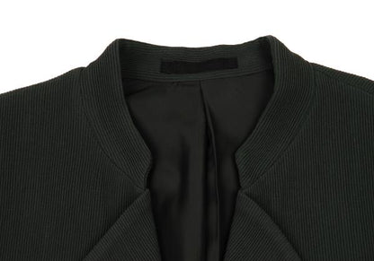 ISSEY MIYAKE MEN Dark Green Wool Ribbed Collar Jacket Size L