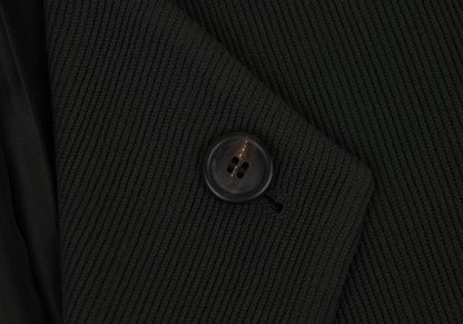 ISSEY MIYAKE MEN Dark Green Wool Ribbed Collar Jacket Size L