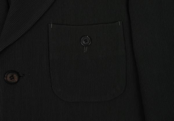 ISSEY MIYAKE MEN Dark Green Wool Ribbed Collar Jacket Size L