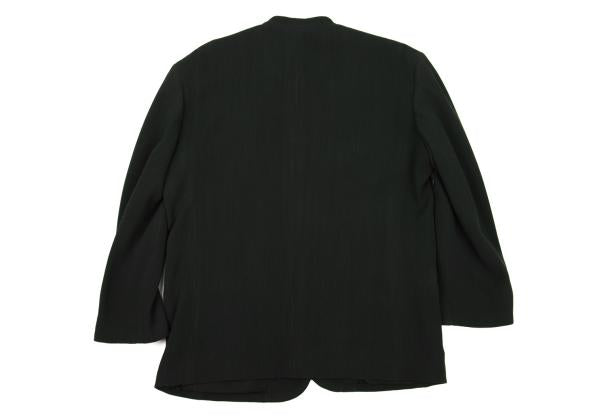ISSEY MIYAKE MEN Dark Green Wool Ribbed Collar Jacket Size L