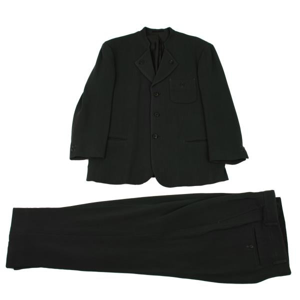 ISSEY MIYAKE MEN Dark Green Wool Ribbed Collar Jacket Size L