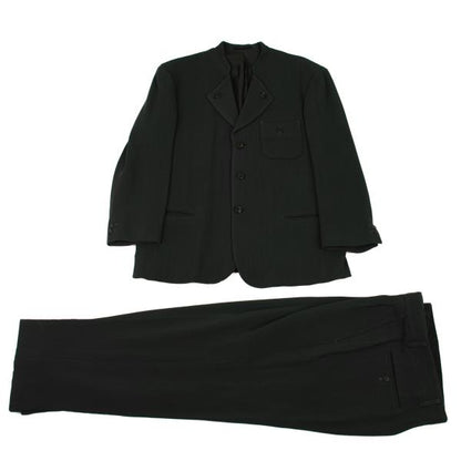 ISSEY MIYAKE MEN Dark Green Wool Ribbed Collar Jacket Size L