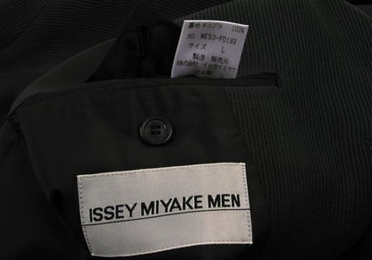 ISSEY MIYAKE MEN Dark Green Wool Ribbed Collar Jacket Size L