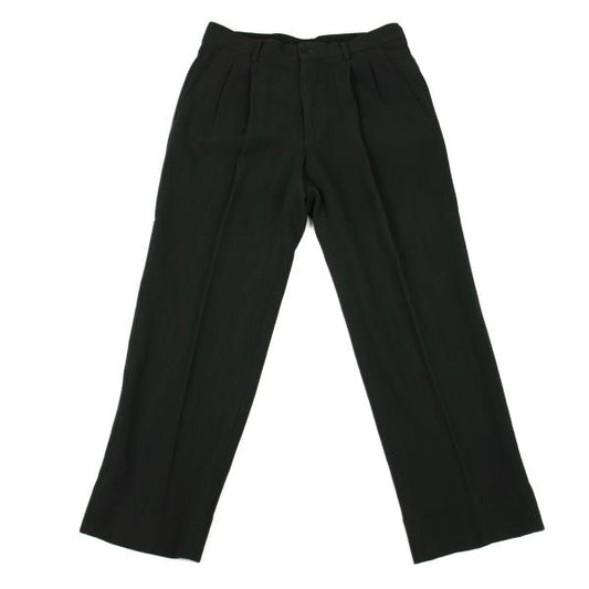 ISSEY MIYAKE MEN Wool Two-Tuck Rib Pants Dark Green Size XL