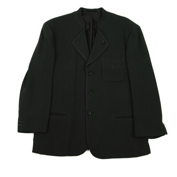 ISSEY MIYAKE MEN Wool Rib Stand Collar Suit Deep Green