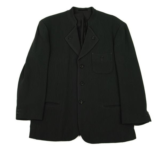 ISSEY MIYAKE MEN Wool Rib Stand Collar Suit Deep Green