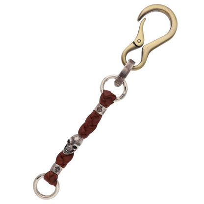 GABOR Maria Silver Braided Leather Skull Size ONE SIZE