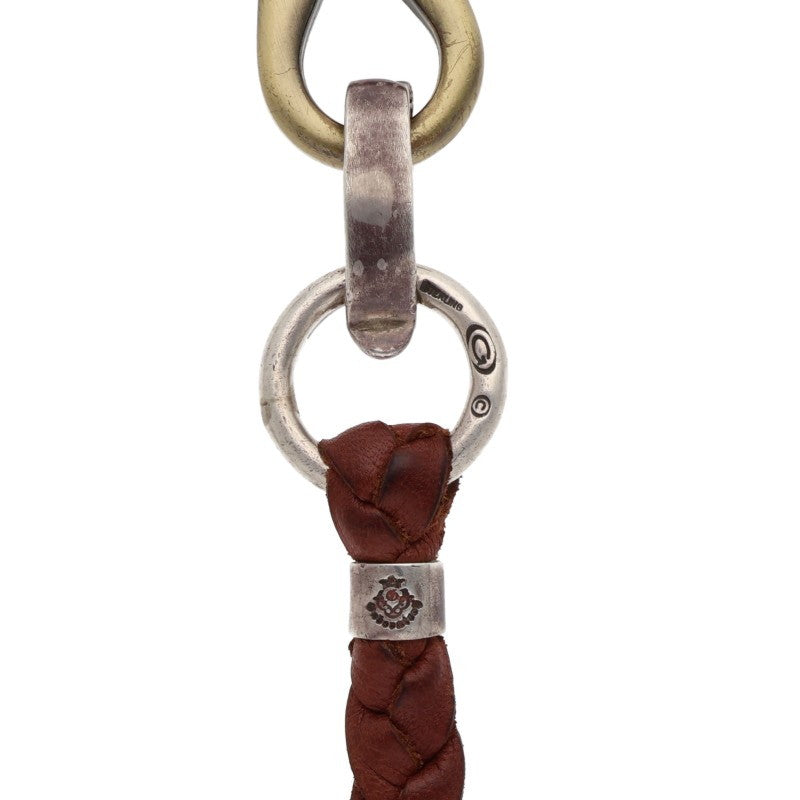 GABOR Maria Silver Braided Leather Skull Size ONE SIZE