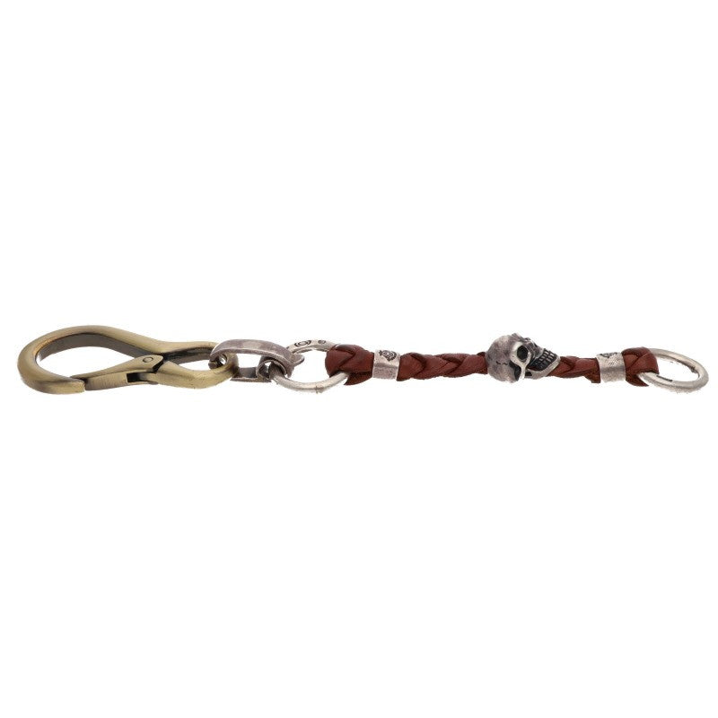GABOR Maria Silver Braided Leather Skull Size ONE SIZE