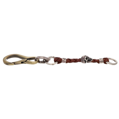 GABOR Maria Silver Braided Leather Skull Size ONE SIZE