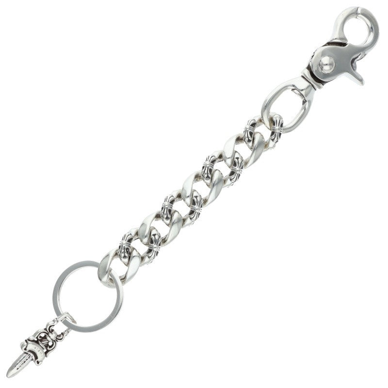 Chrome Hearts Long Fancy Link Silver Key Chain Wallet Size ONE SIZE