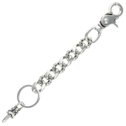 Chrome Hearts Long Fancy Link Silver Key Chain Wallet Size ONE SIZE