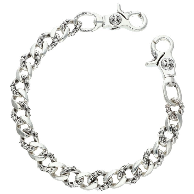 Chrome Hearts 2-Clip Short Fancy Wallet Chain Size Silver