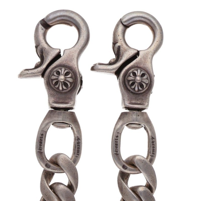 Chrome Hearts 2-Clip Long Classic Wallet Chain Size Silver
