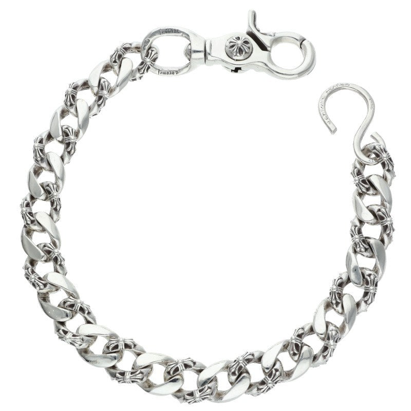 Chrome Hearts 1 Clip Short Fancy Wallet Chain Silver