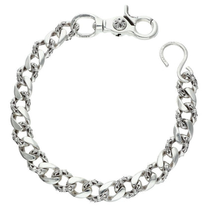 Chrome Hearts 1 Clip Short Fancy Wallet Chain Silver