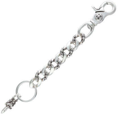 Chrome Hearts CLP CHN FANCY-L Silver Keychain Wallet