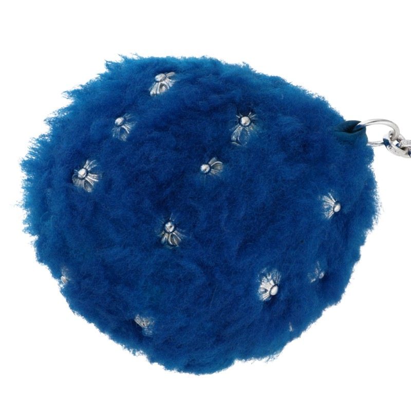 Chrome Hearts Fuzzy Dice Cross Ball Button Key Chain Wallet