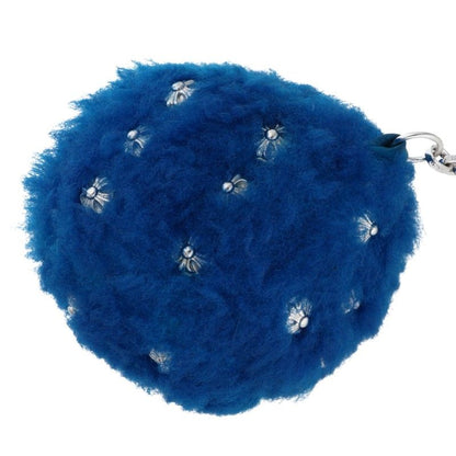 Chrome Hearts Fuzzy Dice Cross Ball Button Key Chain Wallet