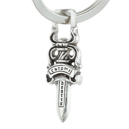 Chrome Hearts Large Cross #5 Dagger Sterling Silver Keyring