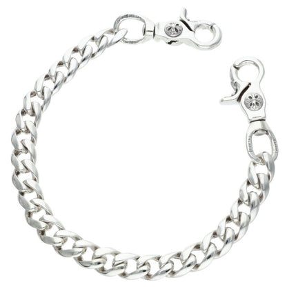 Chrome Hearts 2 Clip Short Classic Silver Wallet Chain