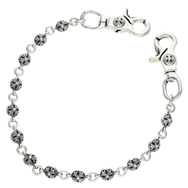 Chrome Hearts #2 Cross Ball 2-Clip Silver Wallet Chain