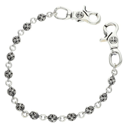 Chrome Hearts #2 Cross Ball 2-Clip Silver Wallet Chain