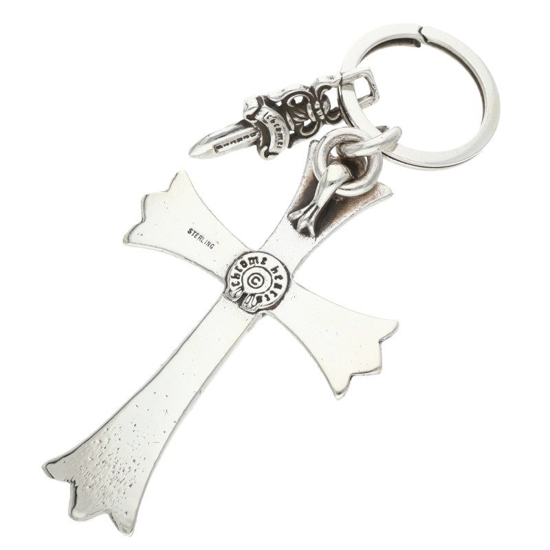 Chrome Hearts Large Cross #5 Dagger Silver Keyring