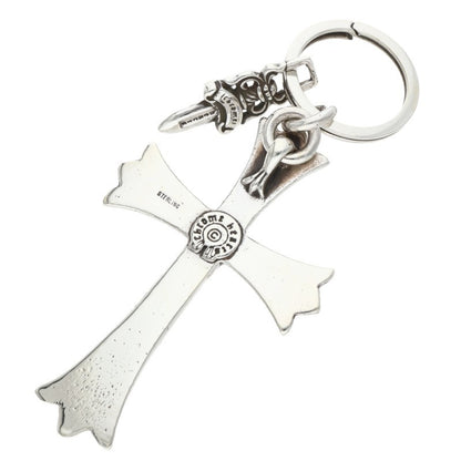 Chrome Hearts Large Cross #5 Dagger Silver Keyring