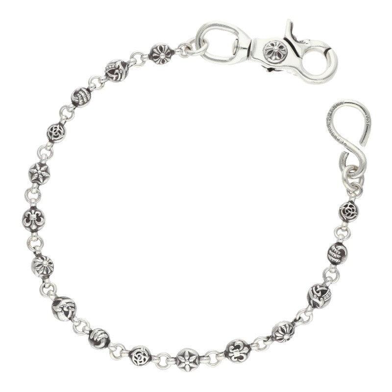 Chrome Hearts 1 Clip Short #1 Multi Ball Silver Wallet Chain