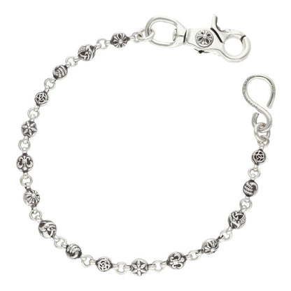 Chrome Hearts 1 Clip Short #1 Multi Ball Silver Wallet Chain