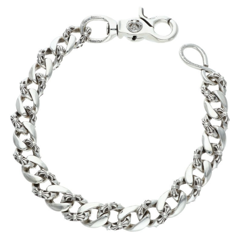Chrome Hearts 1-Clip Short Fancy Silver Wallet Chain