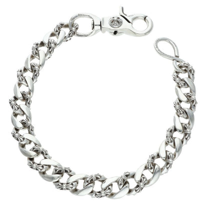 Chrome Hearts 1-Clip Short Fancy Silver Wallet Chain