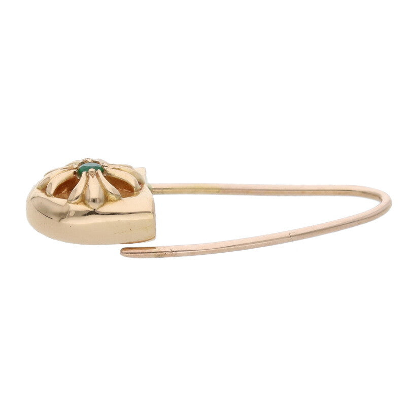 Chrome Hearts 22K 1 Emerald Safety Pin Earring Size ONE SIZE