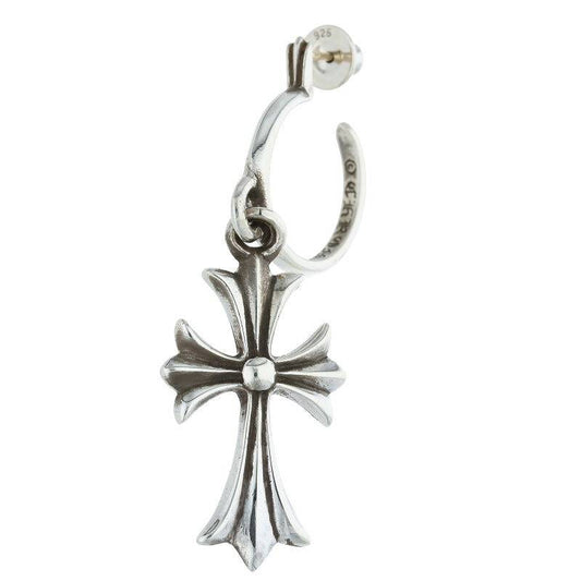 Chrome Hearts Silver Tiny CH Cross Hoop Single Size ONE SIZE