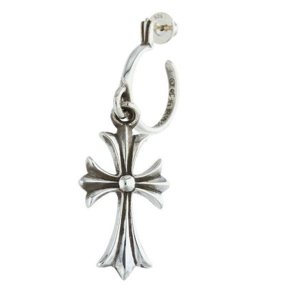 Chrome Hearts Silver Tiny CH Cross Hoop Single Size ONE SIZE